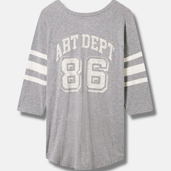 ❤️NWT VINTAGE TORRID VARSITY GRAPHIC TEE - ART DEPT - SUPER SOFT SLUB - SIZE 1X - Picture 3 of 8